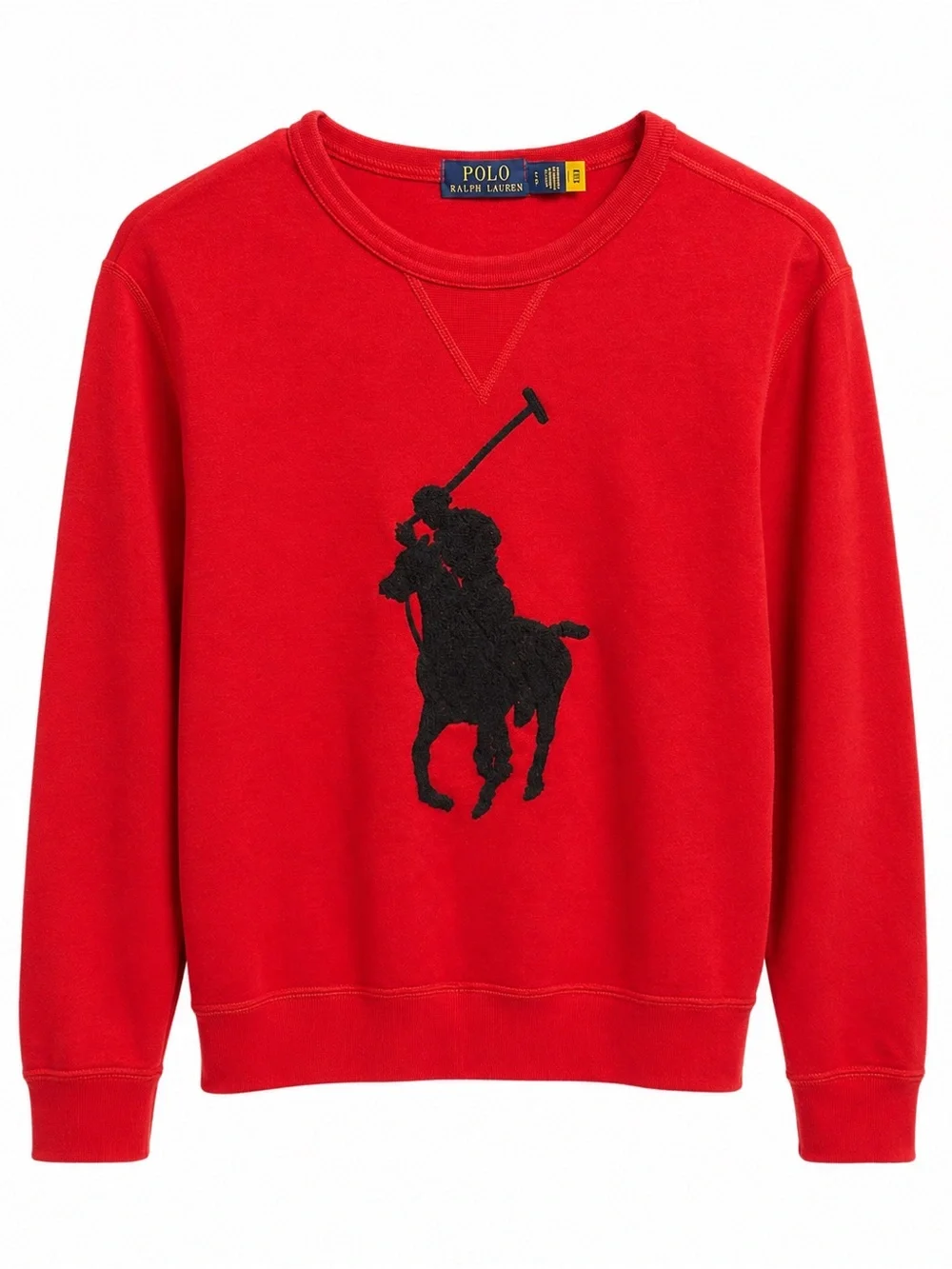 Polo by Ralph Lauren Red Crewneck Sweatshirt with Black Pony Logo